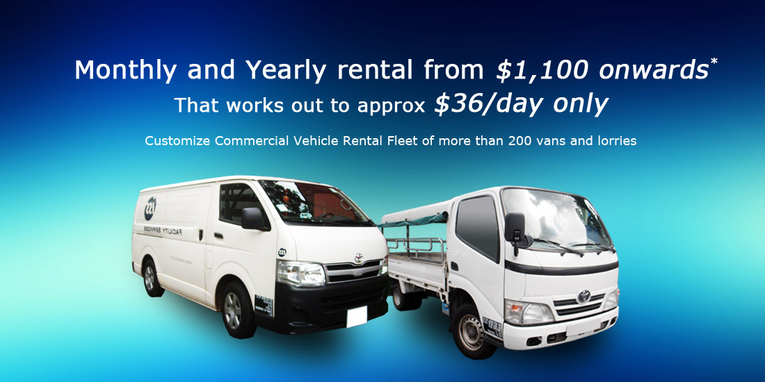 Van rental, lorry rental, commercial vehicle rental